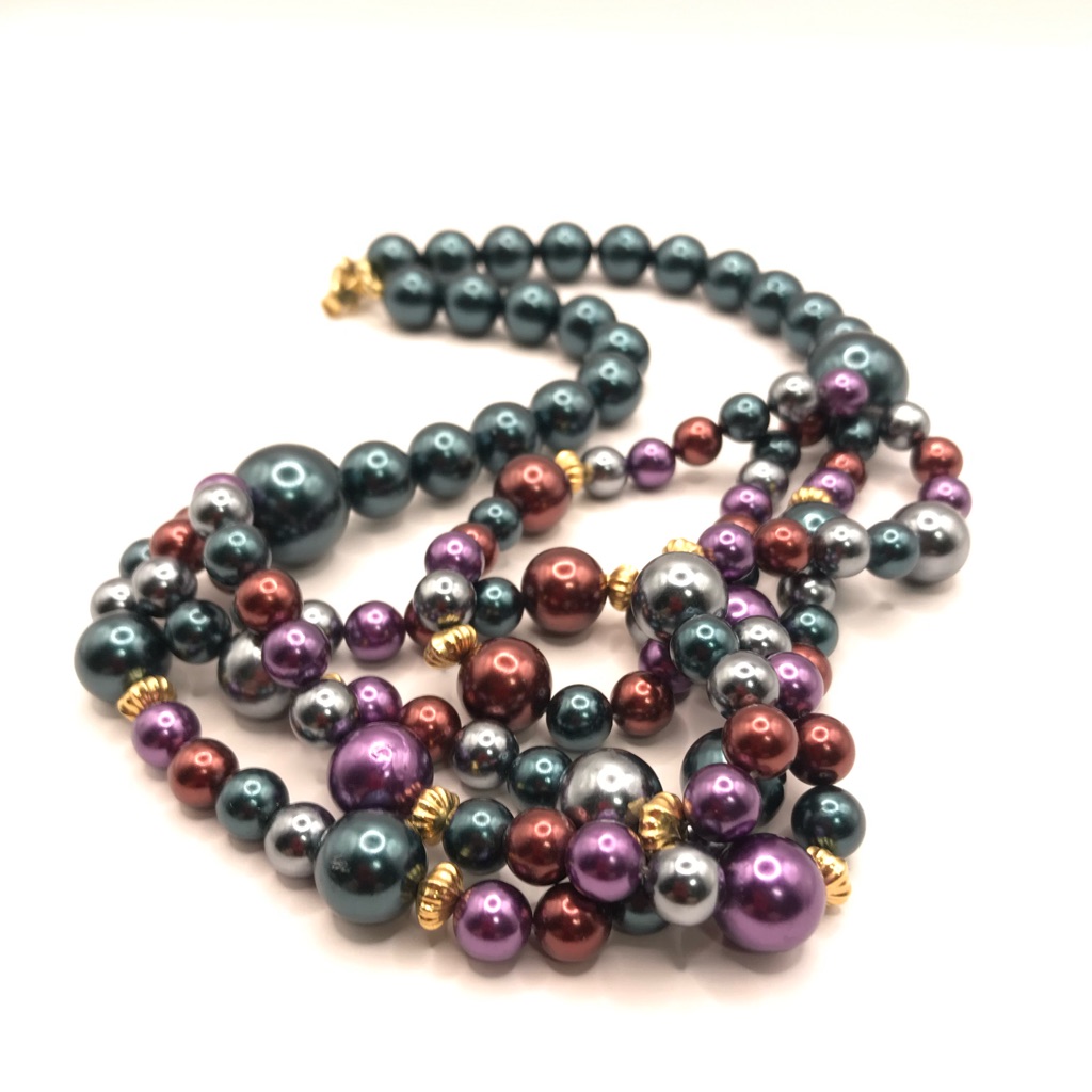 Marvella Multicolor Faux Pearl Layered Necklace 23$